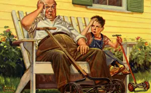 Father S: After Mowing Lawn