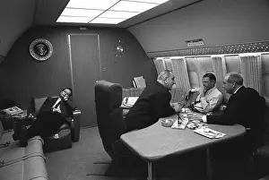 Naps: Bill Moyers naps in a chair on Air Force ?