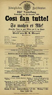 Koenigliches: MOZART, COSI POSTER