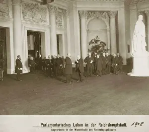 Lobby: MPs in the lobby of the Reichstag, 1908