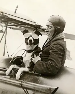 Sometimes: Mr Barnard and his dog Dan, who sometimes flew with him
