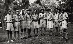 Aden: Mr F. Morgan with Scouts in Aden