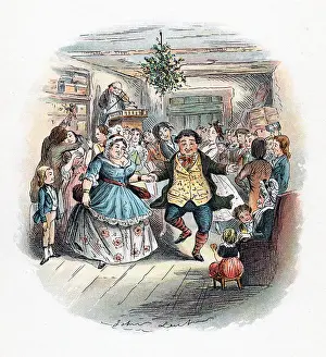 Leech: Mr Fezziwig's Ball, illustration by John Leech