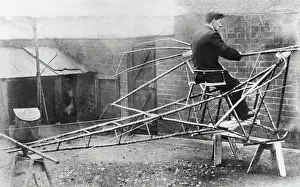 Man Powered: Mr a H Watts Sitting on the Bare Structure of His Man-Po?