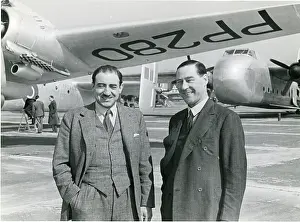Pegg: Mr Marsh, Handley Page test pilot (?), left, and Arthur?