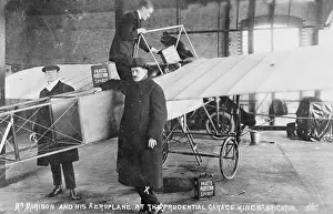 Morrison: Mr Morrison and his aeroplane at the Prudential Garage
