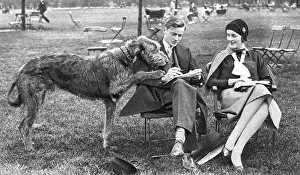 Wolfhound: Mr and Mrs Bryan Guinness with their Irish Wolfhound