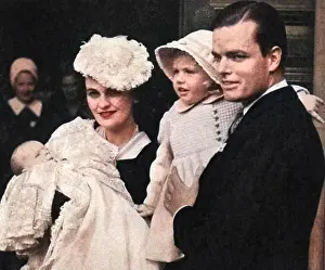 Sweenys: Mr & Mrs Charles Sweeny at son's christening