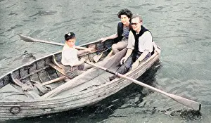 Fowey: Mr and Mrs G. D. Luck in a dinghy