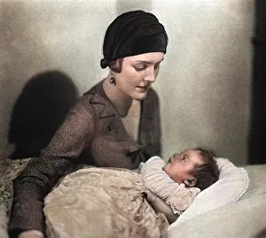 Mrs Bryan Guinness with baby Jonathan