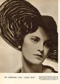 Cartwheel: Mrs Charles Sweeny in a cartwheel hat