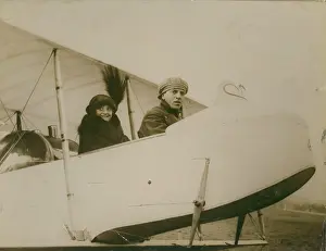 Farman: Mrs J B Manio at the start of a flight with M Chevill