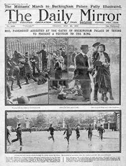 Wspu: Mrs Pankhurst arrested outside Buckingham Palace