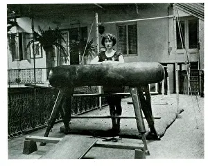 Gymnastics: Mrs Pyce-Jones training in her gym