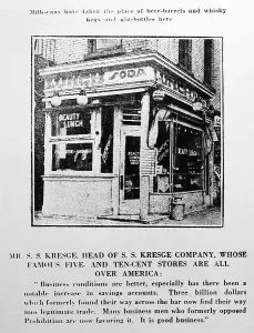 Kresge: Mr.ss Kresge prohibition message, probably 1920s