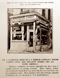Kresge: Mr.ss Kresge prohibition message, probably 1920s