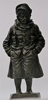 Dejectedly: Some Mud Bronze study of WWI Tommy standing in mud