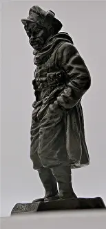 Dejectedly: Some Mud Bronze study of WWI Tommy standing in mud