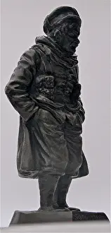 Dejectedly: Some Mud Bronze study of WWI Tommy standing in mud