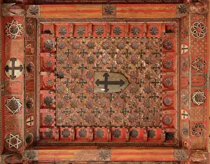 Teruel: Mudejar ceiling, Upper Hermitage, Santuario de