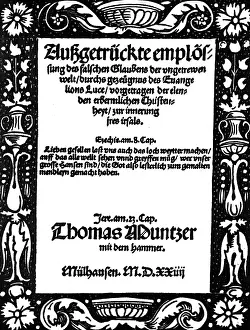Muenzer: Muentzer, Thomas, circa 1490 - 27.5.1525, German