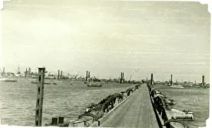 Wrns: Mulberry Harbour off Arromanches, Normandy, France, WW2