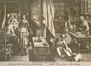 Contagious: A multi-scene engraving shows the treatment ?