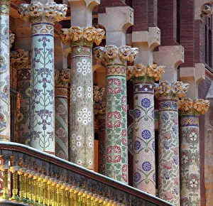 Musica: Multicolored glazed tile pieces of the colonnade
