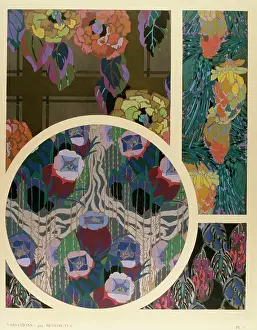 Multicoloured: Multicoloured abstract art deco designs