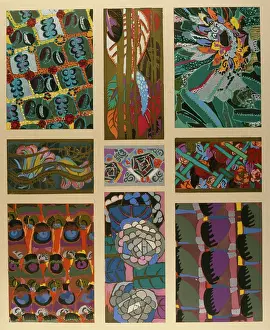 Multicoloured: Multicoloured abstract art deco designs