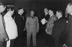 Right Wing: Munich Conference. Sept. 29, 1938. Goering, Chamberlain