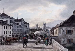 Watercolours: Munich Street Scene