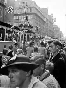 Bedecked: Munich street scene, Germany