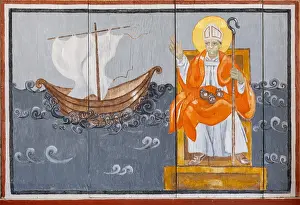 Reconstructed: Mural, Ansgar Church, Ribe Viking Centre, Ribe, Denmark
