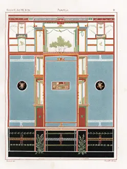 Steeger: Mural with panel of theatrical masks from
