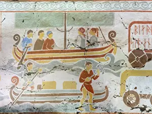 Viking: Mural, Thing-hall, Ribe Viking Centre, Ribe, Denmark