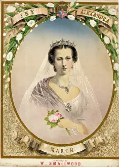 Brooch: Music sheet cover for The Alexandra March