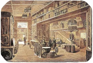 Euphonium: Music shop interior, 1855