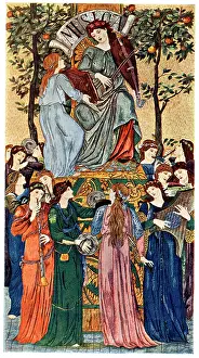 Needlework: Musica, Pre-Raphaelite Needlework Picture
