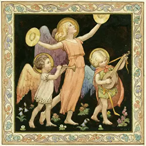 Cymbals: Musical angels Christmas card