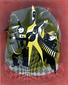 Concertina: Musical Clowns ? three figures