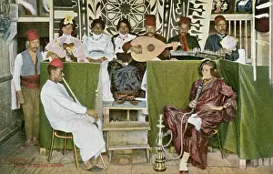 Ensemble: Musical group in an Arabic cafe in Egypt