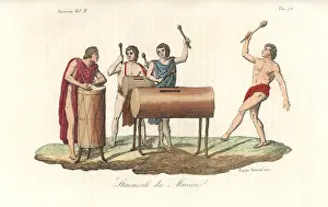 Ferrario: Musical instruments of the Aztecs, including