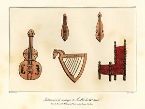 12th Century: Musical instruments (guitar, citoles and harp)