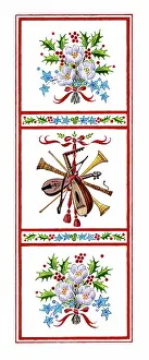 Sprays: Musical instruments and sprays of holly & ivy