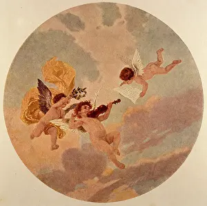 Laurels: Three musical putti