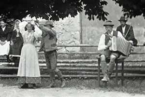 Styrian: Musician with a accordion with a pair at Styrian