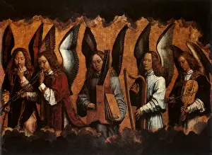 1485: Musician Angels, by Memling