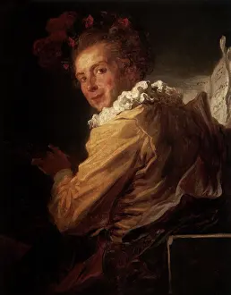 1769: Musician in Plumed Hat, by Fragonard