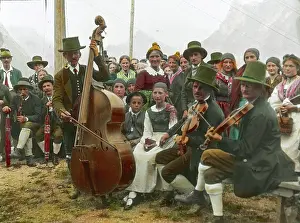 Draperies: Musicians and a national costume group